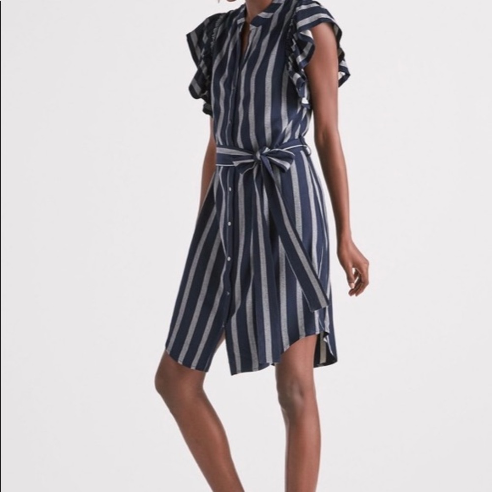 NWT LUCKY BRAND  stripped Flutter Dress